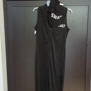Black SWAT Woman's Costume Jumpsuit with Cap And Gloves - Size M NWT